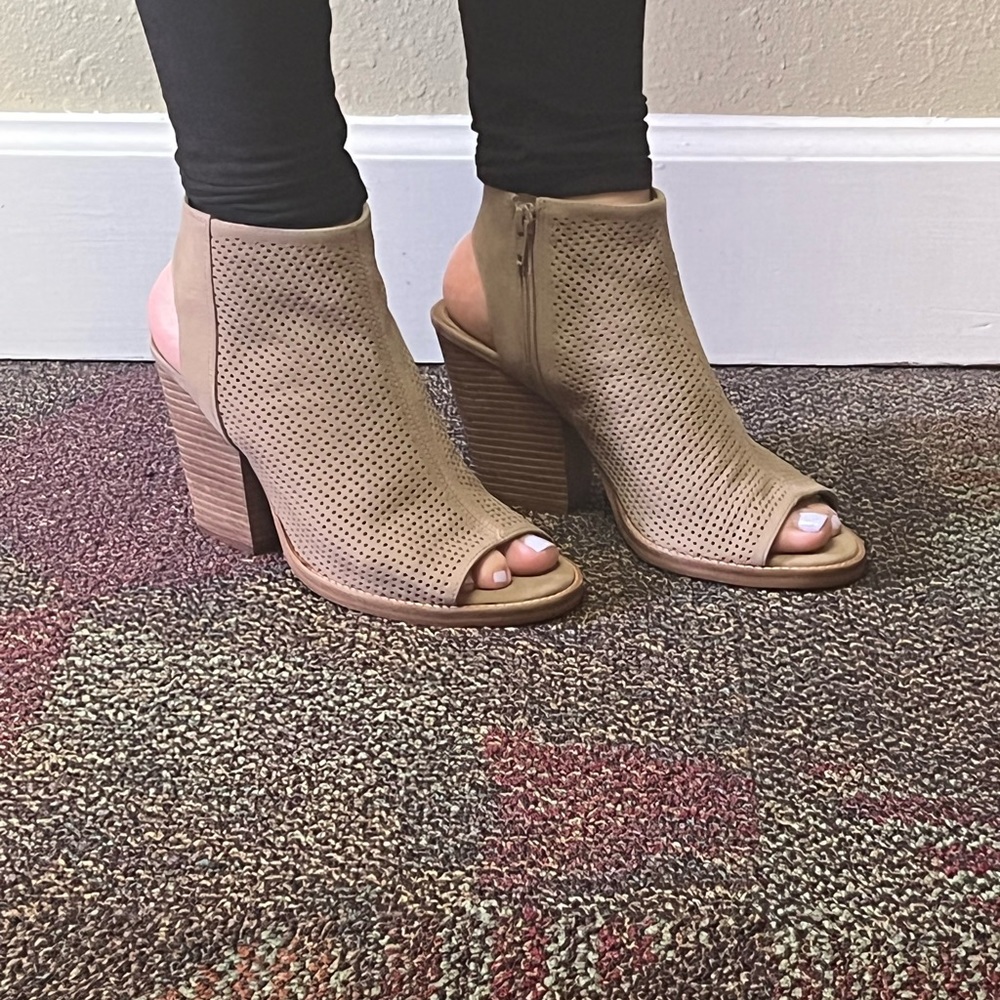 Gianni Bini cage heels with open back.